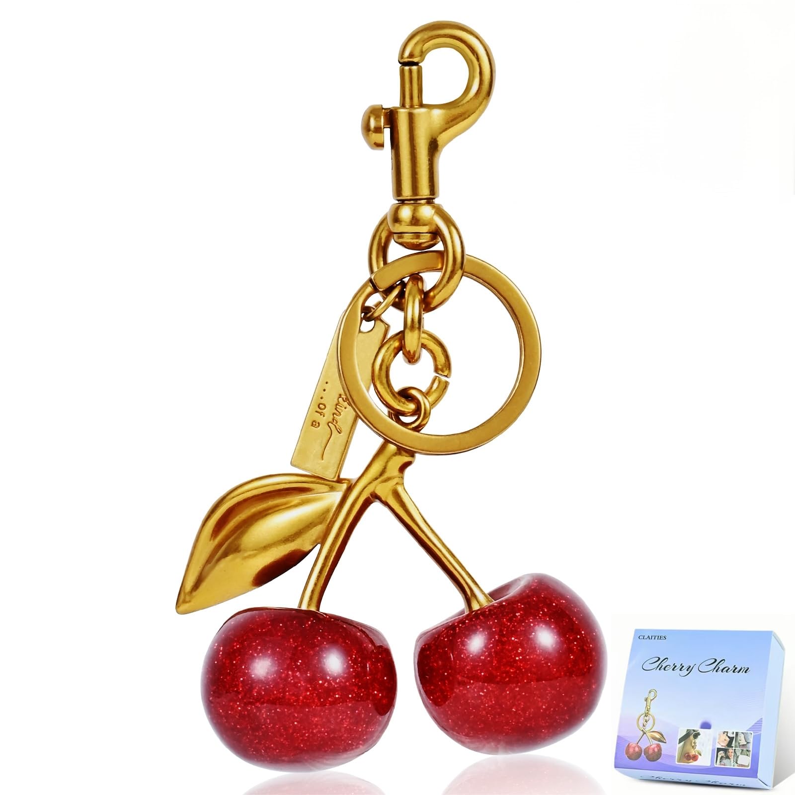 Cherry Bag Charm Purse Charms Keychain- Car Cherry Accessories Women Birthday Christmas Women Mothers Day Gifts